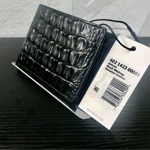 Brahmin BLACK WHITNEY (MELBOURNE) Billfold Wallet NWT